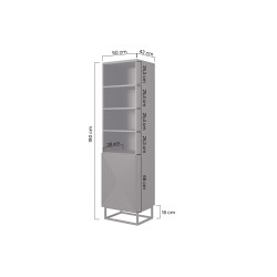 Regał Asha 50 cm na metalowych nogach - kaszmir / nogi kaszmir Regał Asha 50 cm na metalowych nogach - kaszmir / nogi kaszmir
