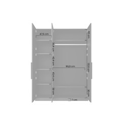 Szafa Asha 150 cm - biały mat, czarne uchwyty Szafa Asha 150 cm - biały mat, czarne uchwyty
