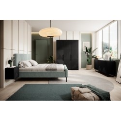 Szafa Asha 150 cm - czarny mat, metalowe uchwyty Szafa Asha 150 cm - czarny mat, metalowe uchwyty