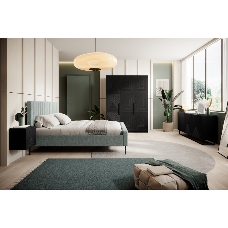 Szafa Asha 150 cm - czarny mat, metalowe uchwyty Szafa Asha 150 cm - czarny mat, metalowe uchwyty