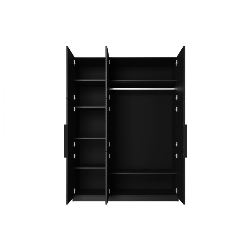 Szafa Asha 150 cm - czarny mat, metalowe uchwyty Szafa Asha 150 cm - czarny mat, metalowe uchwyty