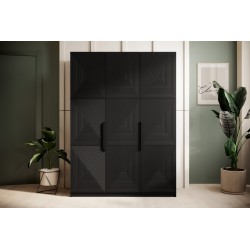 Szafa Asha 150 cm - czarny mat, metalowe uchwyty Szafa Asha 150 cm - czarny mat, metalowe uchwyty