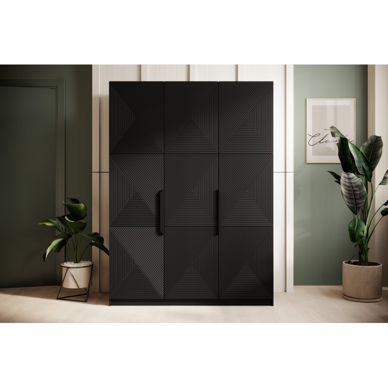 Szafa Asha 150 cm - czarny mat, metalowe uchwyty Szafa Asha 150 cm - czarny mat, metalowe uchwyty