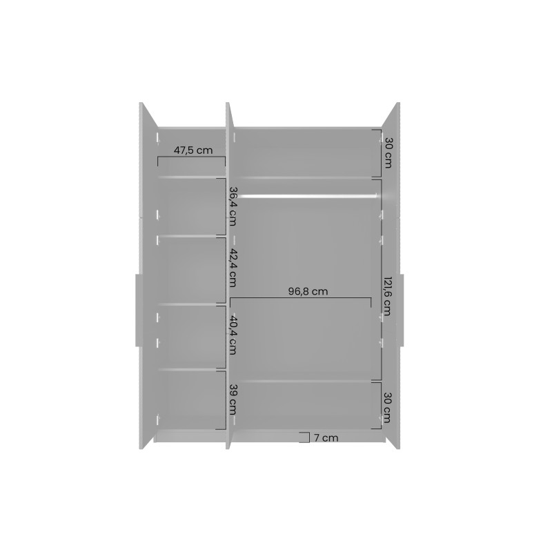 Szafa Asha 150 cm z metalowymi uchwytami - kaszmir Szafa Asha 150 cm z metalowymi uchwytami - kaszmir