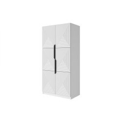 Szafa Asha 100 cm - biały mat, metalowe uchwyty