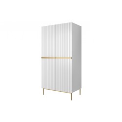 Szafa Nicole 100 cm - biały mat, złote nóżki