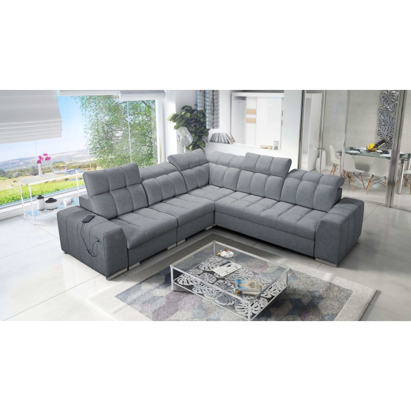 Prisma III corner sofa with sleeping function and USB port – comfort and style in one piece of furniture Prisma III corner sofa with sleeping function and USB port – comfort and style in one piece of furniture