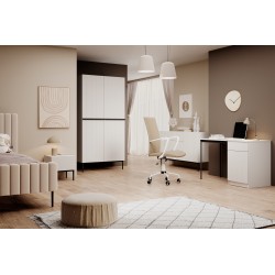 Szafa Nicole 100 cm - biały mat, czarne nóżki Szafa Nicole 100 cm - biały mat, czarne nóżki