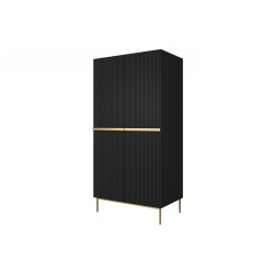 Szafa Nicole 100 cm - czarny mat, złote nóżki