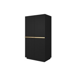 Szafa Nicole 100 cm - czarny mat, złote uchwyty