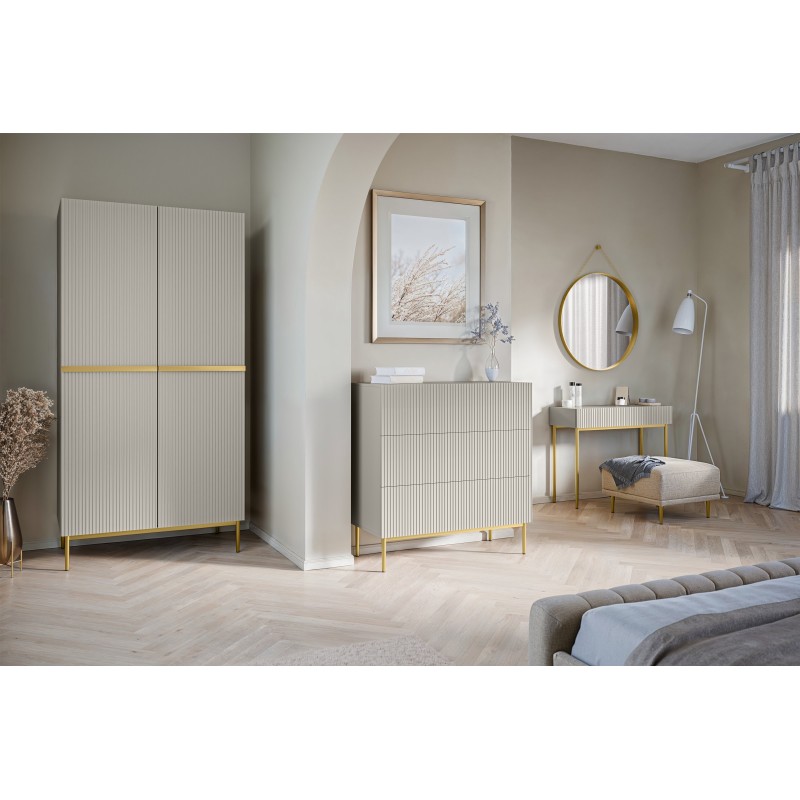 Szafa Nicole 100 cm - kaszmir, złote nóżki Szafa Nicole 100 cm - kaszmir, złote nóżki
