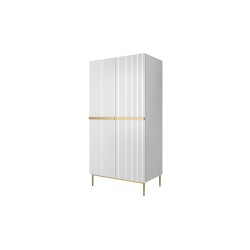 Szafa Nicole 100 cm - biały mat, złote nóżki