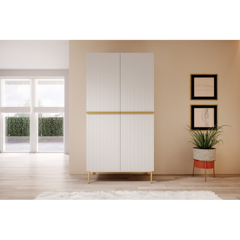 Szafa Nicole 100 cm - biały mat, złote nóżki Szafa Nicole 100 cm - biały mat, złote nóżki