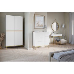 Szafa Nicole 100 cm - biały mat, złote nóżki Szafa Nicole 100 cm - biały mat, złote nóżki