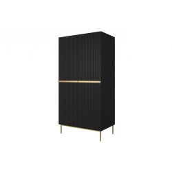 Szafa Nicole 100 cm - czarny mat, złote nóżki