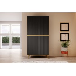 Szafa Nicole 100 cm - czarny mat, złote nóżki Szafa Nicole 100 cm - czarny mat, złote nóżki
