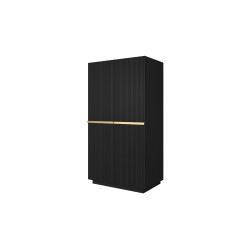 Szafa Nicole 100 cm - czarny mat, złote uchwyty