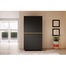 Szafa Nicole 100 cm - czarny mat, złote uchwyty Szafa Nicole 100 cm - czarny mat, złote uchwyty
