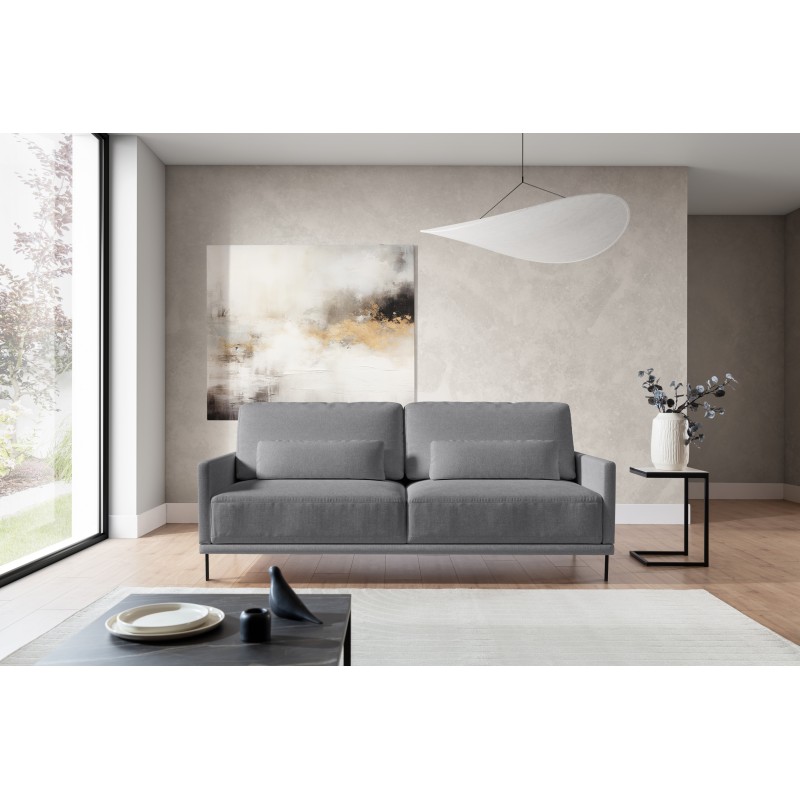 Kanapa z funkcją spania Meloria - szara tkanina Uni 8008