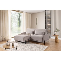 Pufa tapicerowana Meloria - elegancka beżowa tkanina