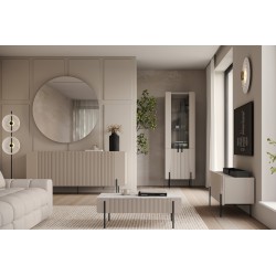 Szafka RTV Malmi 150 cm - kaszmir / crema bianca / czarne nóżki Szafka RTV Malmi 150 cm - kaszmir / crema bianca / czarne nóżki