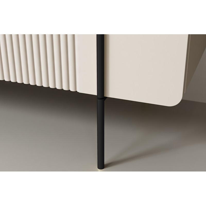Szafka RTV Malmi 150 cm - kaszmir / crema bianca / czarne nóżki Szafka RTV Malmi 150 cm - kaszmir / crema bianca / czarne nóżki