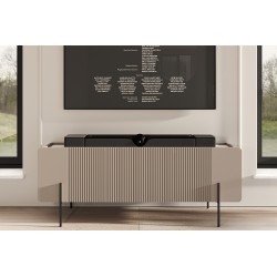 Szafka RTV Malmi 150 cm - kaszmir / crema bianca / czarne nóżki Szafka RTV Malmi 150 cm - kaszmir / crema bianca / czarne nóżki
