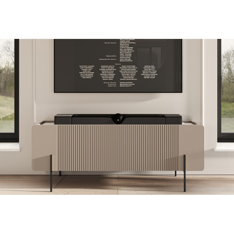 Szafka RTV Malmi 150 cm - kaszmir / crema bianca / czarne nóżki Szafka RTV Malmi 150 cm - kaszmir / crema bianca / czarne nóżki