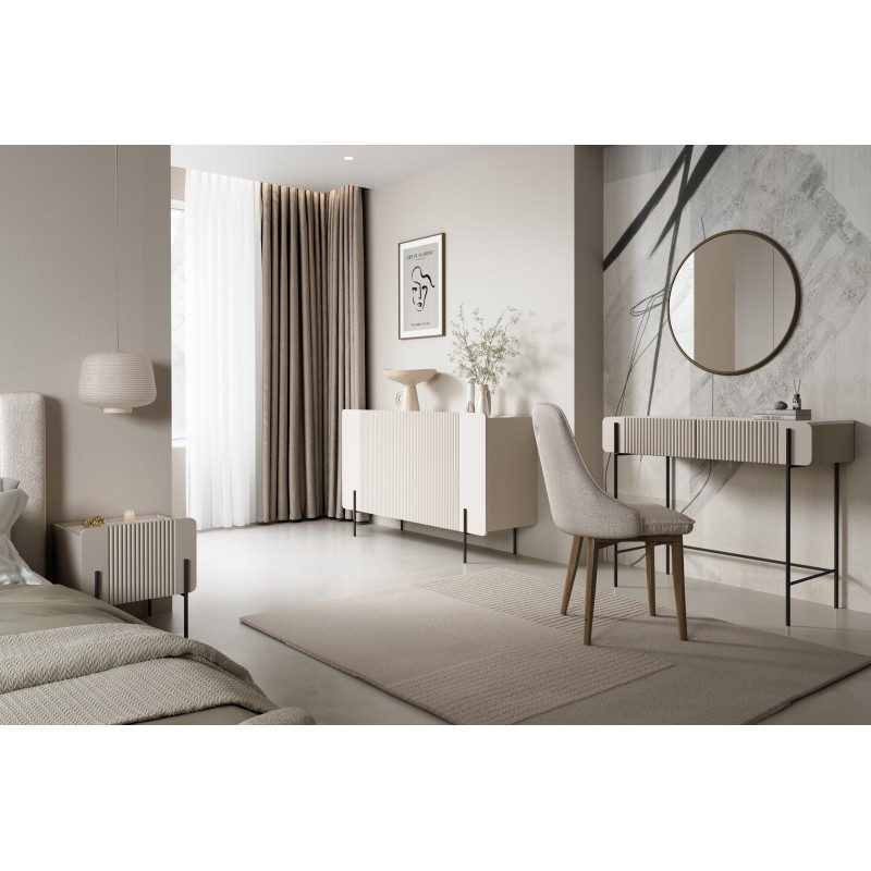 Komoda Malmi 150 cm - kaszmir / crema bianca / czarne nóżki Komoda Malmi 150 cm - kaszmir / crema bianca / czarne nóżki
