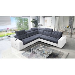 Prisma III corner sofa with sleeping function and USB port – comfort and style in one piece of furniture Prisma III corner sofa with sleeping function and USB port – comfort and style in one piece of furniture