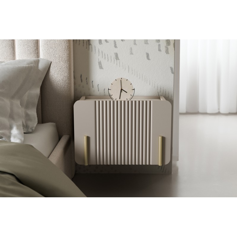 Szafka nocna Malmi 45 cm wisząca z szufladą - kaszmir / crema bianca / złoty Szafka nocna Malmi 45 cm wisząca z szufladą - kaszmir / crema bianca / złoty