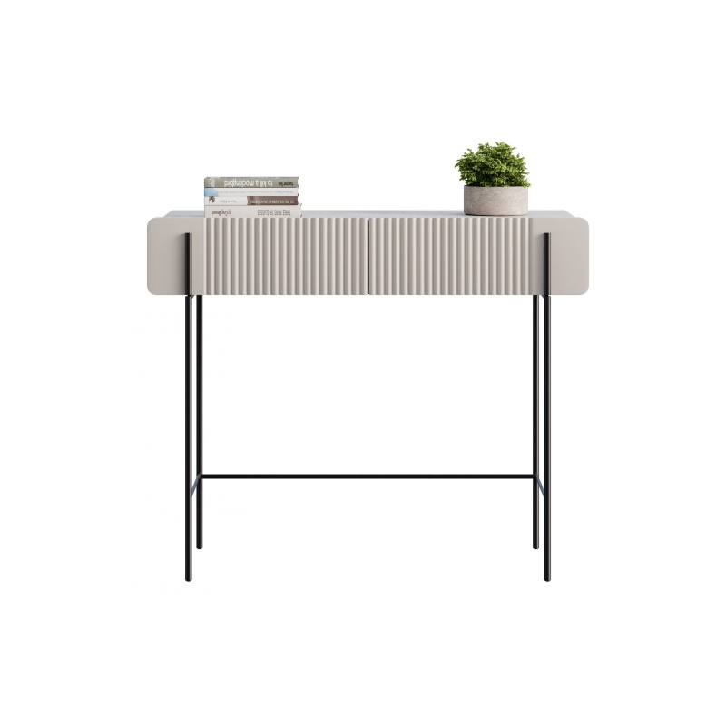 Toaletka Malmi 100 cm z szufladami - kaszmir / crema bianca / czarne nóżki Toaletka Malmi 100 cm z szufladami - kaszmir / crema bianca / czarne nóżki