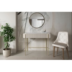 Toaletka Malmi 100 cm z szufladami - kaszmir / crema bianca / złote nóżki Toaletka Malmi 100 cm z szufladami - kaszmir / crema bianca / złote nóżki