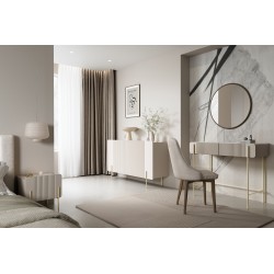 Toaletka Malmi 100 cm z szufladami - kaszmir / crema bianca / złote nóżki Toaletka Malmi 100 cm z szufladami - kaszmir / crema bianca / złote nóżki