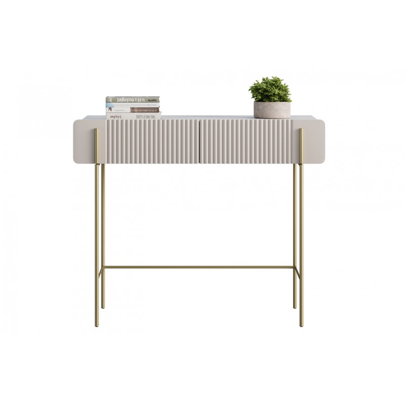 Toaletka Malmi 100 cm z szufladami - kaszmir / crema bianca / złote nóżki Toaletka Malmi 100 cm z szufladami - kaszmir / crema bianca / złote nóżki