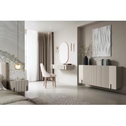 Toaletka Malmi 100 cm wisząca z szufladami - kaszmir / crema bianca / czarny Toaletka Malmi 100 cm wisząca z szufladami - kaszmir / crema bianca / czarny