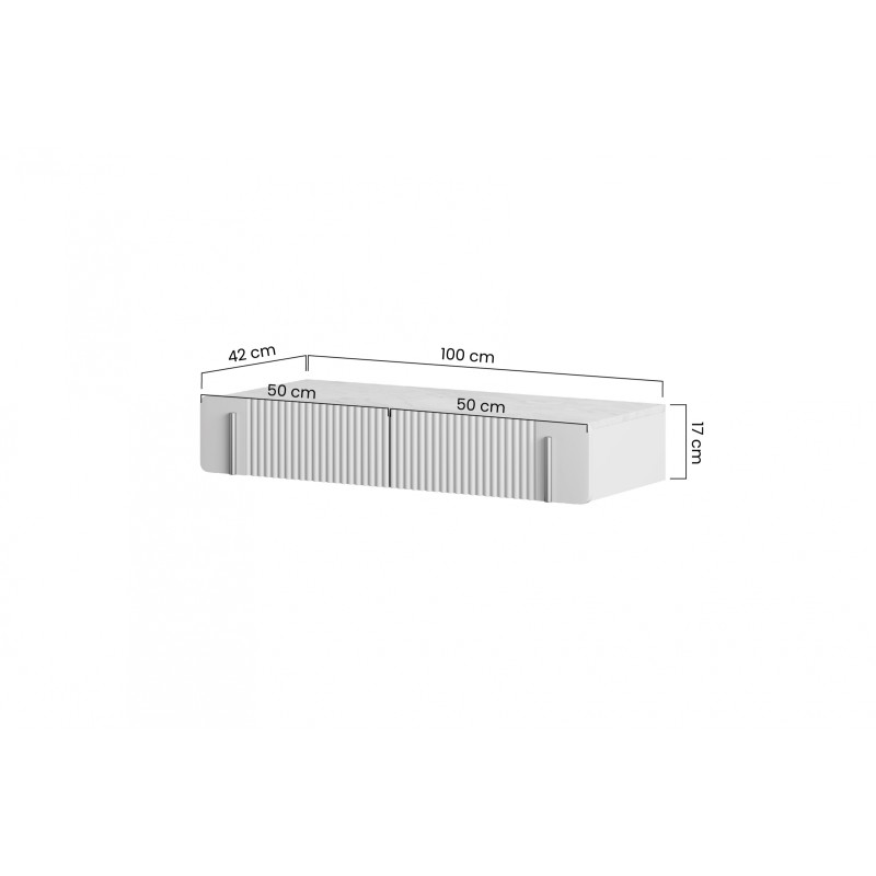 Toaletka Malmi 100 cm wisząca z szufladami - kaszmir / crema bianca / złoty Toaletka Malmi 100 cm wisząca z szufladami - kaszmir / crema bianca / złoty