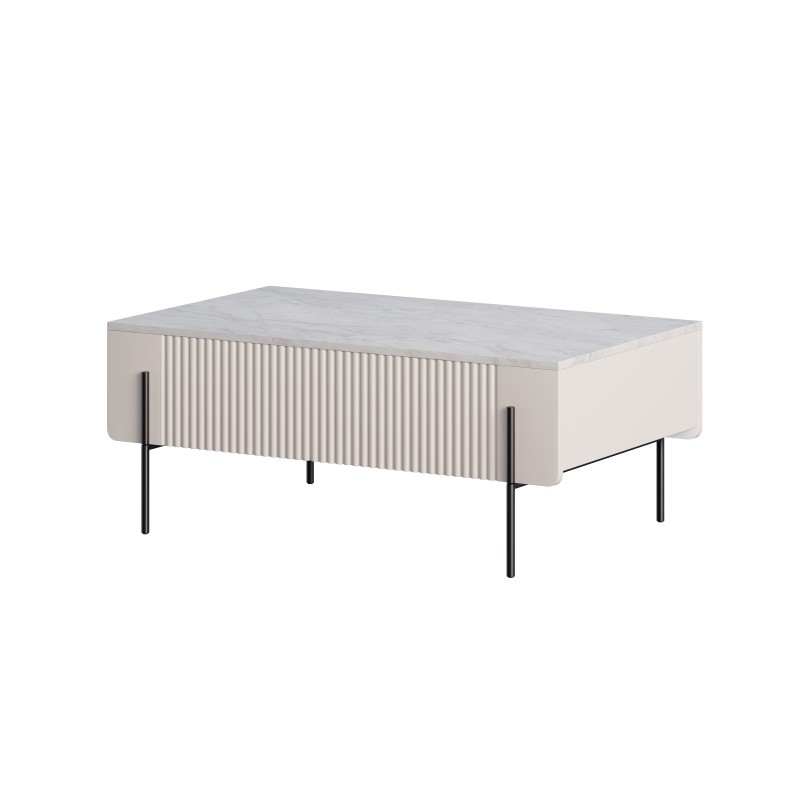 Stolik kawowy Malmi 100 cm - kaszmir / crema bianca