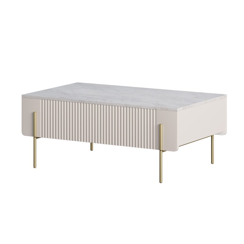 Stolik kawowy Malmi 100 cm - kaszmir / crema bianca