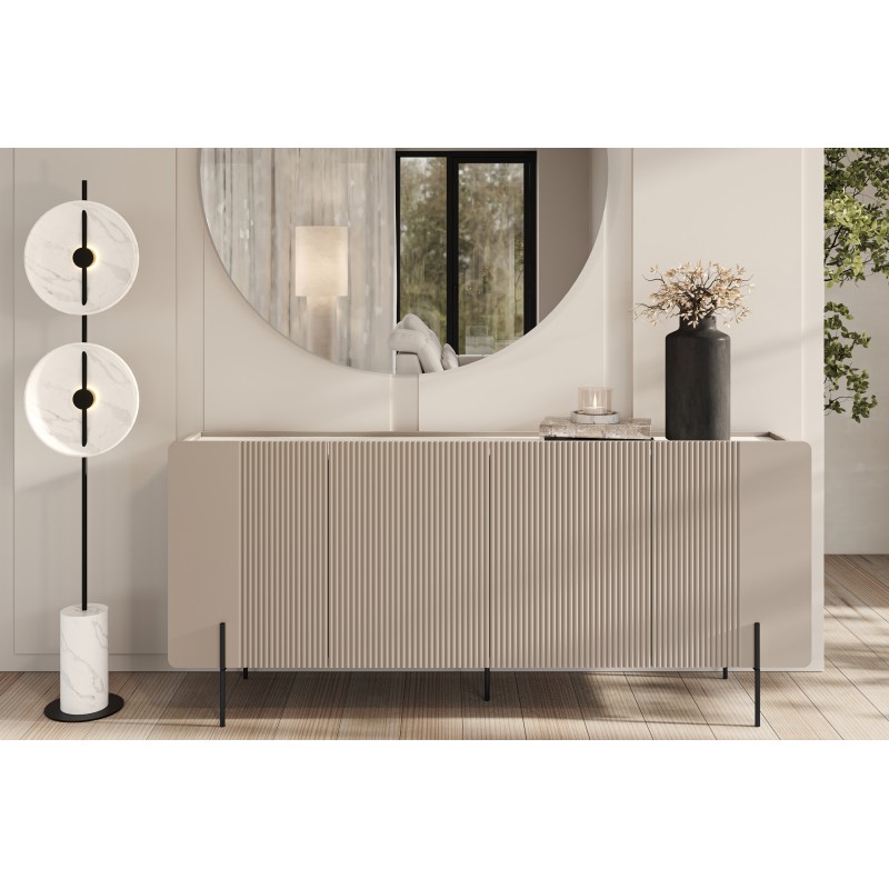 Komoda Malmi 200 cm - kaszmir / crema bianca / czarne nóżki Komoda Malmi 200 cm - kaszmir / crema bianca / czarne nóżki