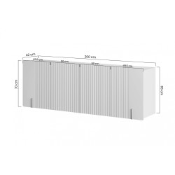 Komoda Malmi 200 cm wisząca - kaszmir / crema bianca / czarny Komoda Malmi 200 cm wisząca - kaszmir / crema bianca / czarny