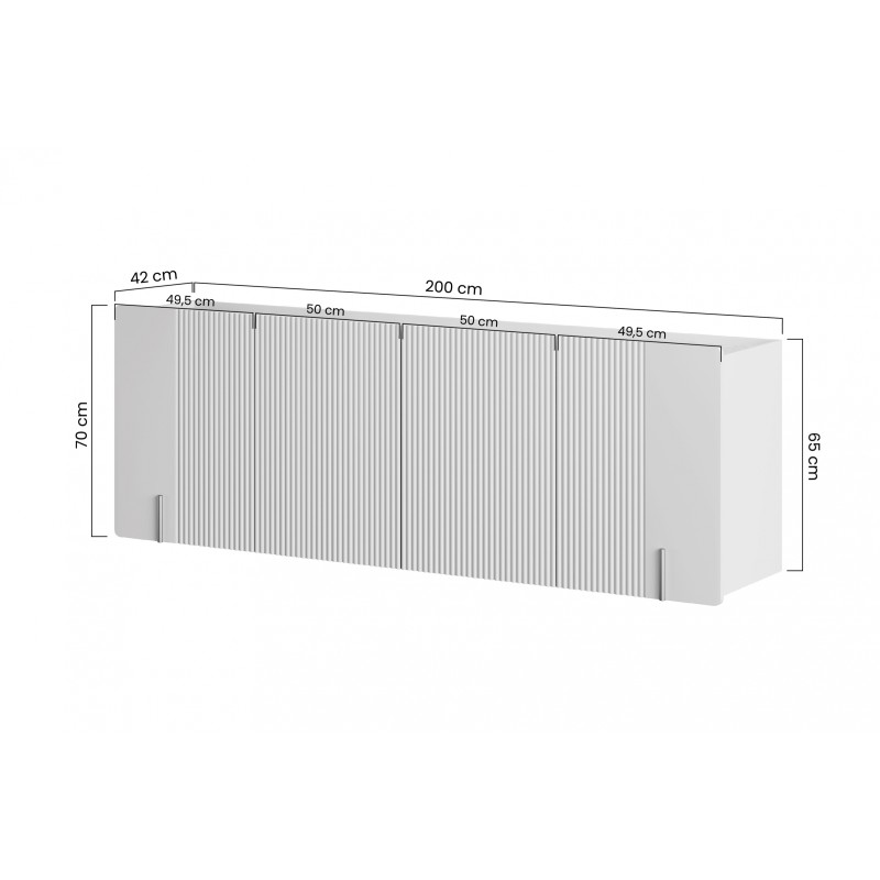 Komoda Malmi 200 cm wisząca - kaszmir / crema bianca / czarny Komoda Malmi 200 cm wisząca - kaszmir / crema bianca / czarny