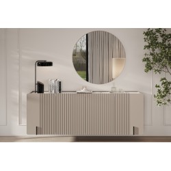 Komoda Malmi 200 cm wisząca - kaszmir / crema bianca / czarny Komoda Malmi 200 cm wisząca - kaszmir / crema bianca / czarny