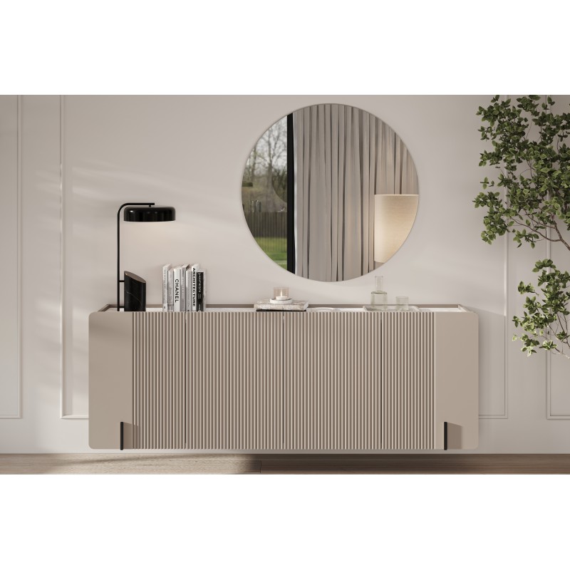 Komoda Malmi 200 cm wisząca - kaszmir / crema bianca / czarny Komoda Malmi 200 cm wisząca - kaszmir / crema bianca / czarny