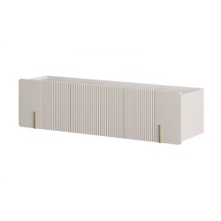 Szafka RTV Malmi 150 cm - kaszmir, crema bianca, złoty