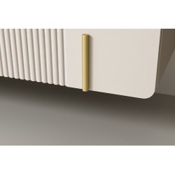 Szafka RTV Malmi 150 cm - kaszmir, crema bianca, złoty