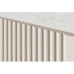 Szafka RTV Malmi 150 cm - kaszmir, crema bianca, złoty