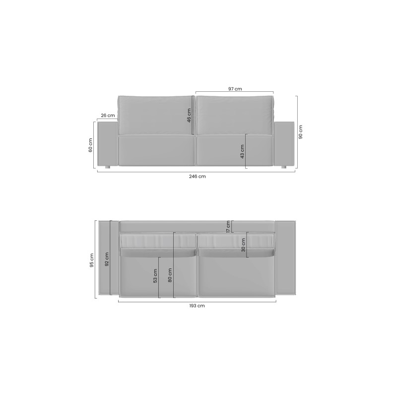 Kanapa Flabio z funkcją spania - beżowa plecionka Loft 01