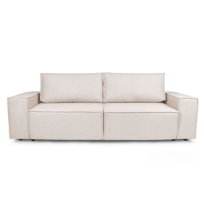 Kanapa Flabio z funkcją spania - beżowa plecionka Loft 01