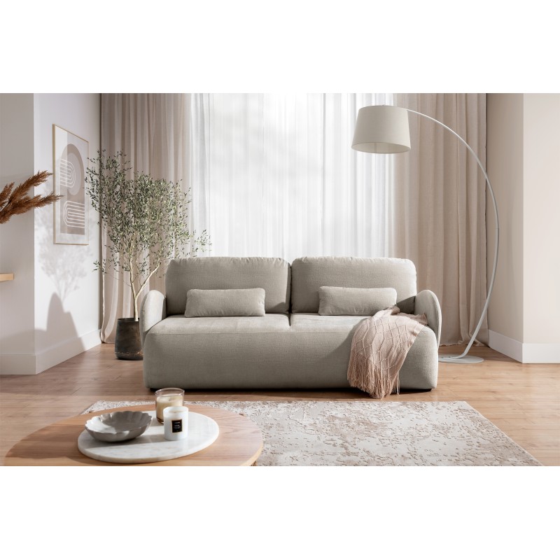 Kanapa z funkcją spania Dinel - beżowy szenil